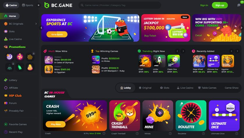 BC.game Main Page