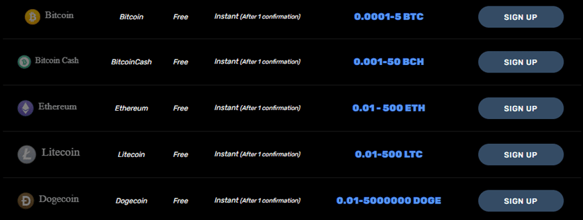 Bitcoincasino.us payment options