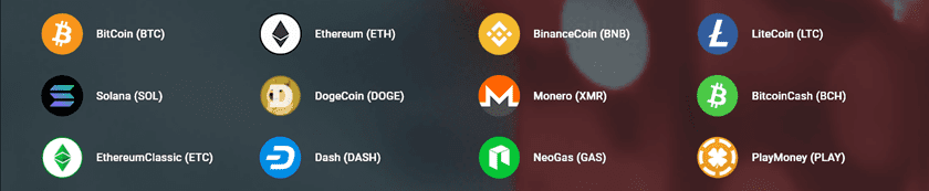 Crypto.Games payment methods