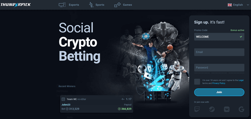 Thunderpick Bitcoin and Casino betting site