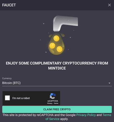 Mintdice Free Faucet Bonus