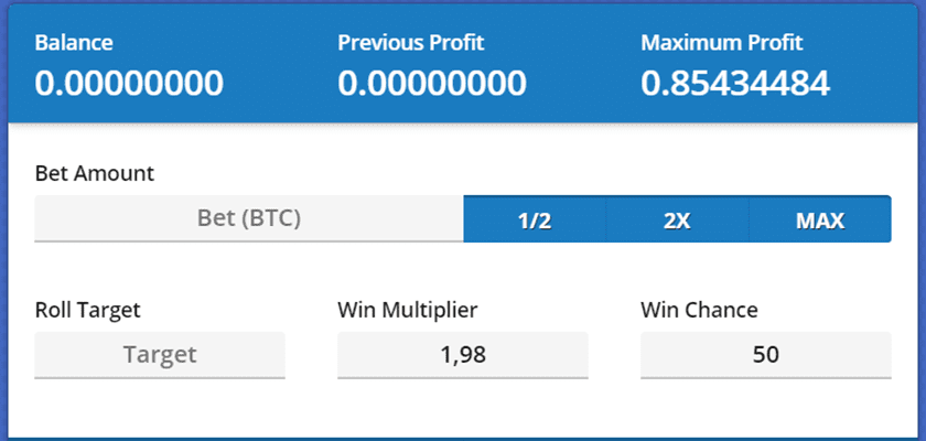 Bitvest dice game