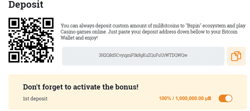 Bspin.io payment options