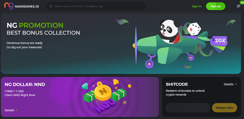 Nanogames.io bonus offers