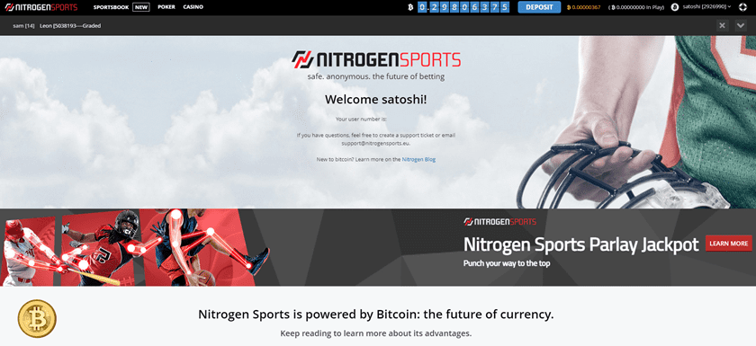 Nitrogensports Bitcoin betting site