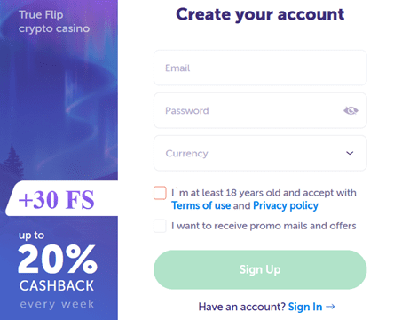 Trueflip.io Registration