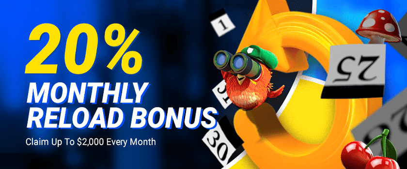 SportsBetting.ag 20% ​​Monthly Reload Bonus