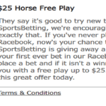 SportsBetting.ag Racebook $25 Risk-Free Bet with $25 Cashback