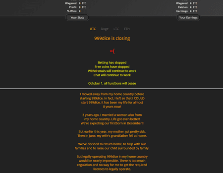 999dice Ceases its Operations and Shuts Down