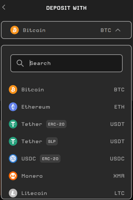 BCH.games Payment Options