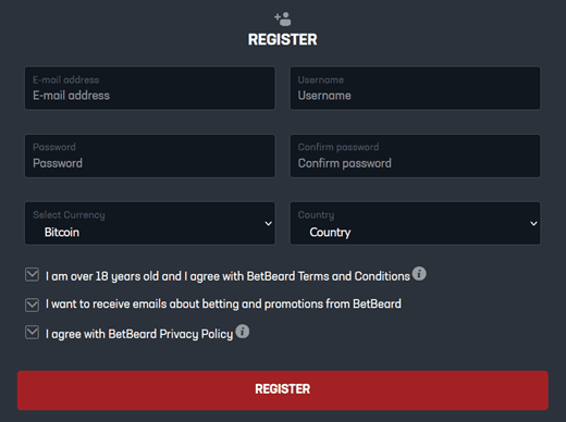 BetBeard Registration