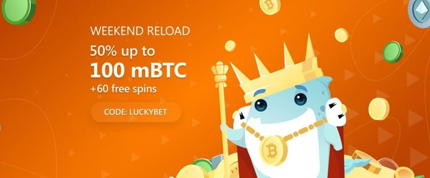 Bets.io Weekend Reload Bonus Offers 100 mBTC and 60 Free Spins