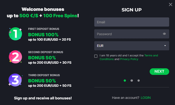 Kosmonaut Casino Registration