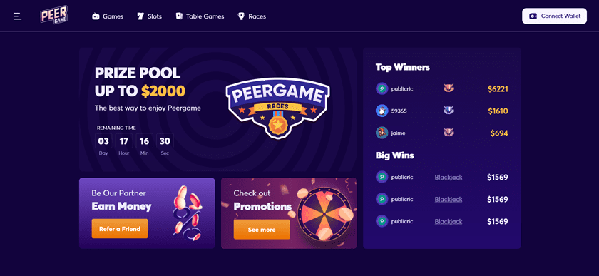 Peergame Crypto Casino