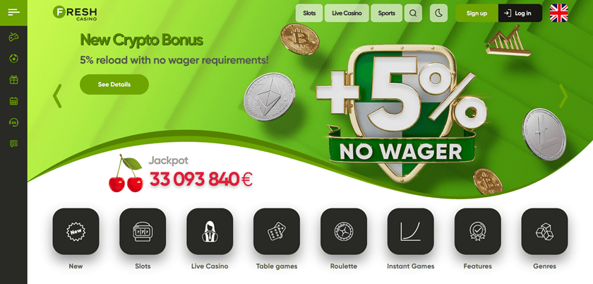 Fresh Casino Crypto Casino Site