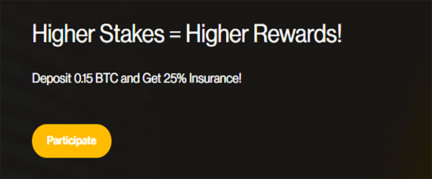 FortuneJack 25% Insurance for Deposits in BTC!