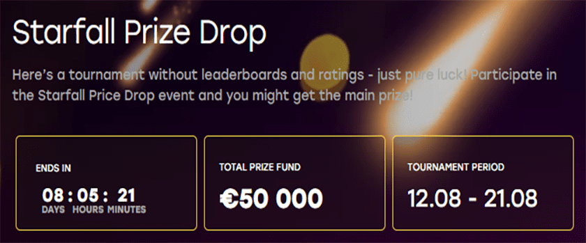 Fairspin Starfall Prize Drop Rewards up to €10,000