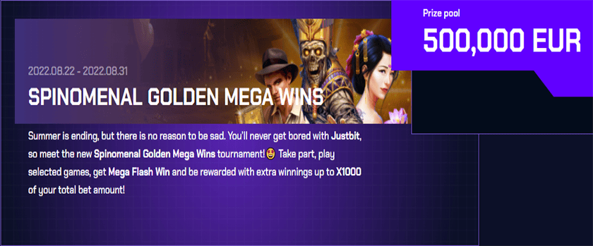 Justbit Golden Mega Wins Promotion