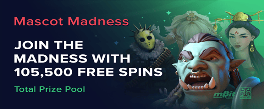 mBitcasino Mascot Madness with a 105.500 FS Prize Pool