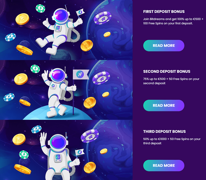 Bitdreams Bonus Offers and Free Spins