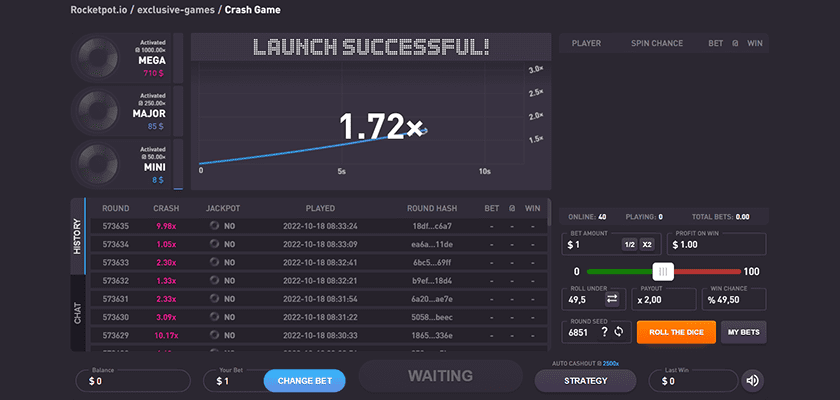 Rocketpot crash game