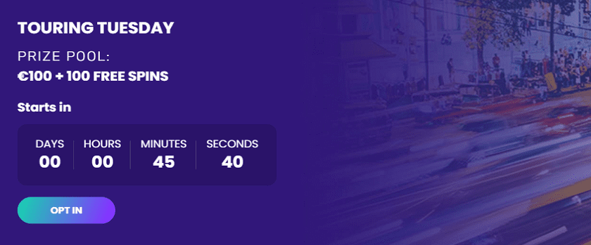 Bitdreams Touring Tuesday Tournament Rewards up to €50