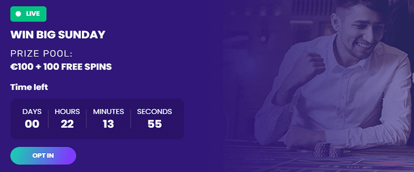 Bitdreams Win Big Sunday Promotion €100 & 100 Free Spins