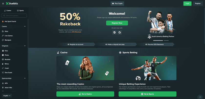 Duelbits is the eighth casino in our list of Best Bitcoin Casinos in Canada