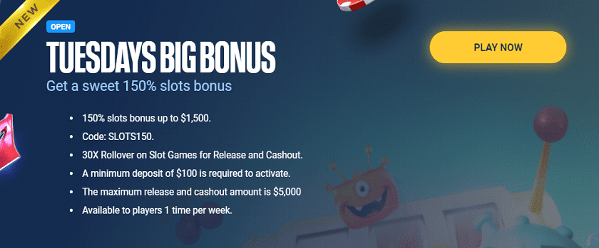 BetUS 150% Tuesday Reload Bonus Promotion