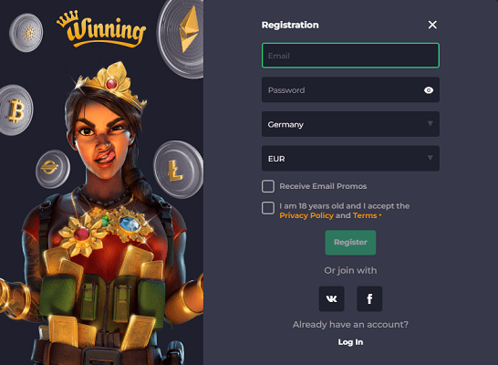 Can I Register Anonymously to Winning.io