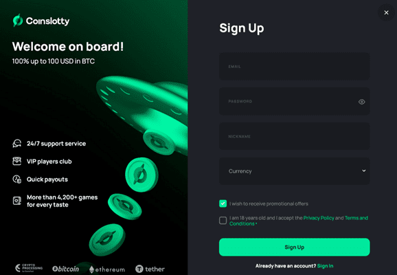 Can I Register Anonymously to CoinSlotty