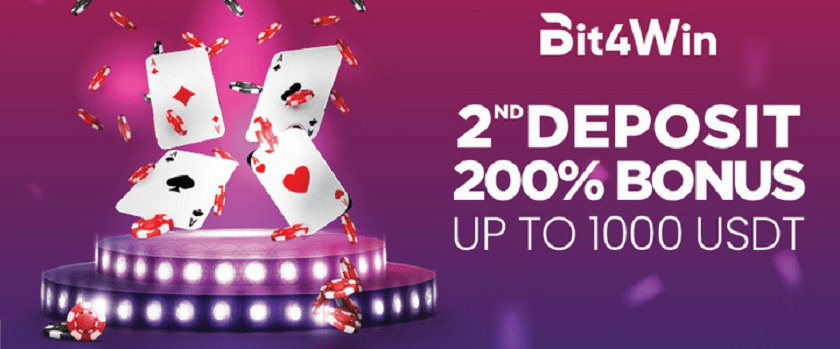 Bit4Win 200% Second Deposit Bonus