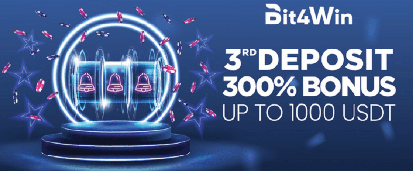 Bit4Win 300% Third Deposit Bonus