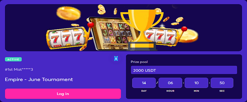 Empire June Tournament with a 2,000 USDT Prize Pool