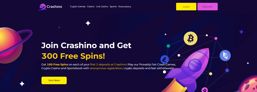 Bet without SSN at Crashino