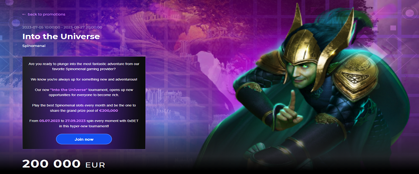0x.bet Into the Universe Tournament €200,000 Prize Pool