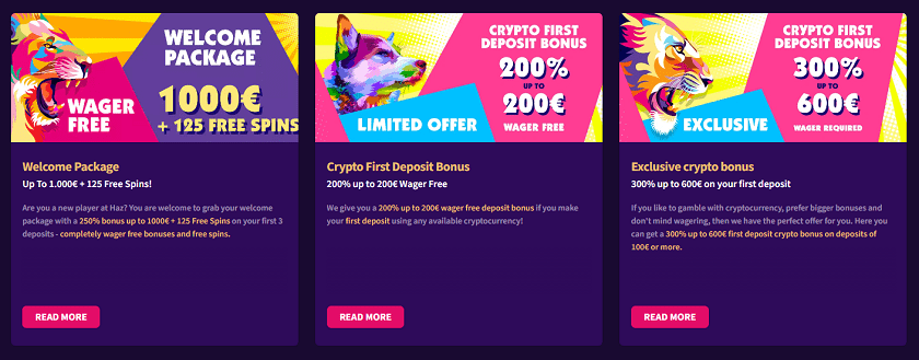 Haz Casino Bonus Offers and Rakeback