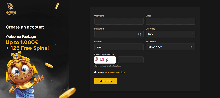 Can I Register Anonymously to Horus Casino