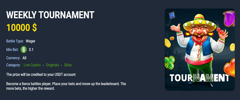 Coins.Game Weekly Tournament with a $10,000 Prize Pool