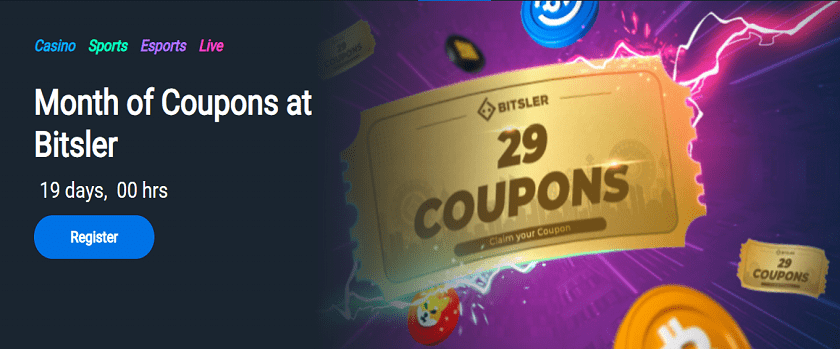 Bitsler Month of Coupons Promotion