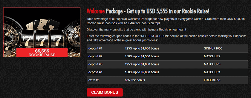 Everygame Bonus Offers