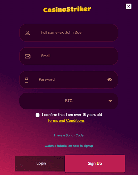 Can I Register Anonymously to CasinoStriker