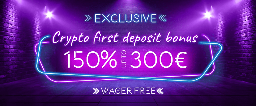 Vegaz Casino 150% Wager-Free Crypto Welcome Bonus