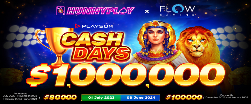 HunnyPlay Playson Cashdays Tournament $1,000,000
