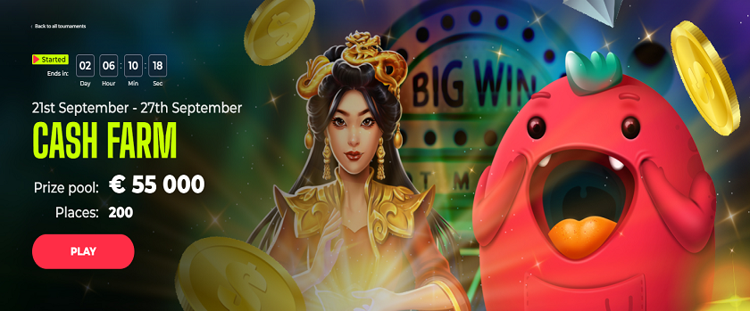 Yoju Casino Cash Farm Tournament €55,000 Prize Pool