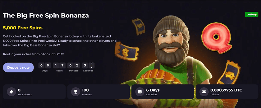 CryptoLeo Big Bonanza Lottery 5,000 Free Spins Weekly Prize