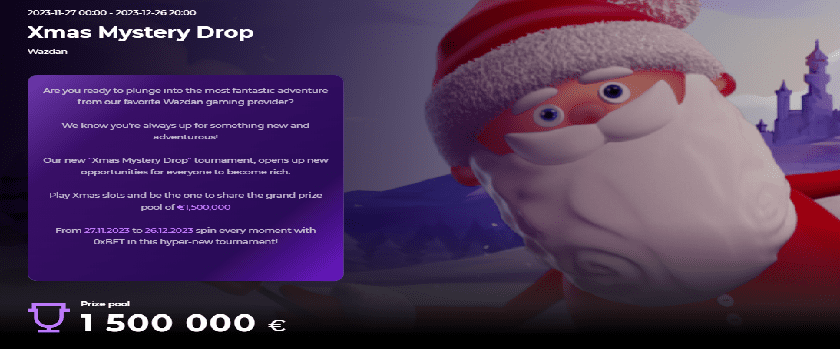 0x.bet Xmas Mystery Drop €1,500,000 Prize Pool