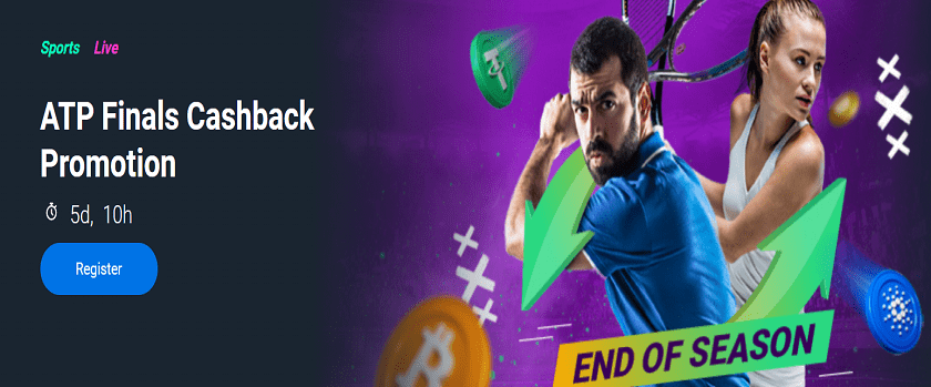 Bitsler ATP Finals 100% Cashback Bonus