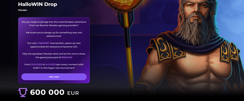 0x.bet Wazdan HalloWin Drop €600,000 Prize Pool