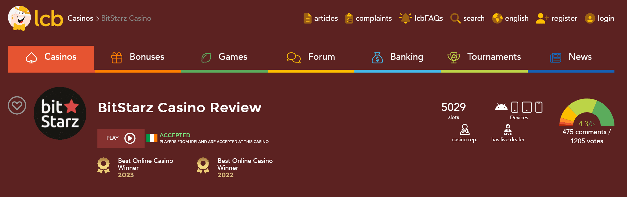 LCB Bitstarz review